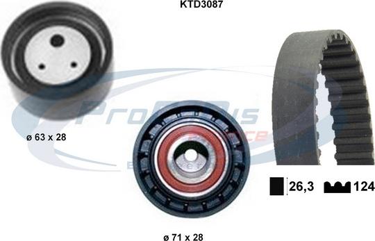 Procodis France KTD3087 - Комплект ангренажен ремък vvparts.bg