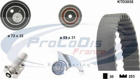Procodis France KTD3035 - Комплект ангренажен ремък vvparts.bg