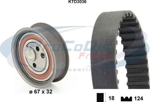 Procodis France KTD3036 - Комплект ангренажен ремък vvparts.bg