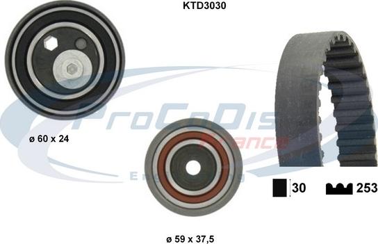 Procodis France KTD3030 - Комплект ангренажен ремък vvparts.bg