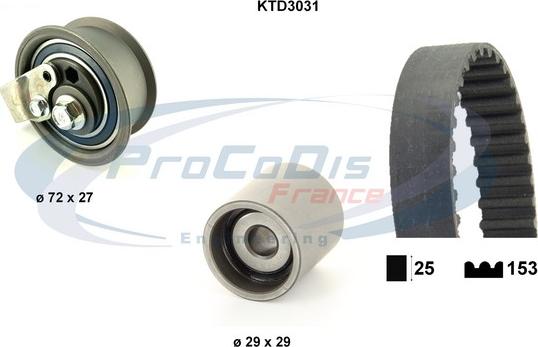 Procodis France KTD3031 - Комплект ангренажен ремък vvparts.bg