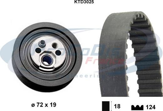 Procodis France KTD3025 - Комплект ангренажен ремък vvparts.bg