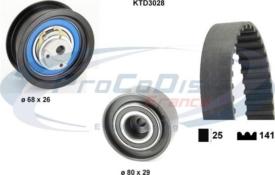 Procodis France KTD3028 - Комплект ангренажен ремък vvparts.bg