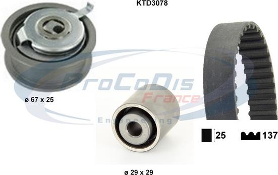 Procodis France KTD3078 - Комплект ангренажен ремък vvparts.bg