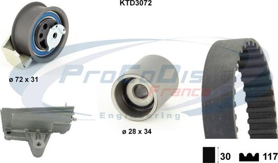 Procodis France KTD3072 - Комплект ангренажен ремък vvparts.bg