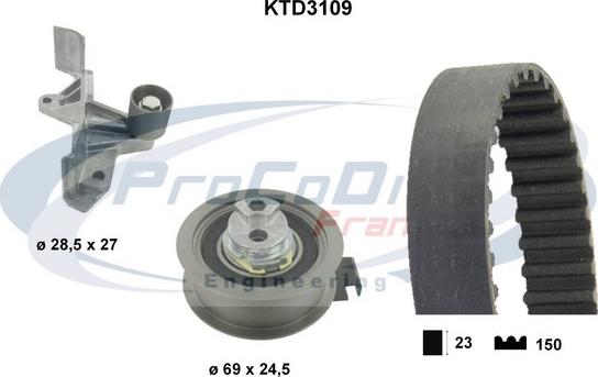 Procodis France KTD3109 - Комплект ангренажен ремък vvparts.bg