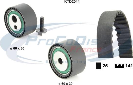 Procodis France KTD2044 - Комплект ангренажен ремък vvparts.bg