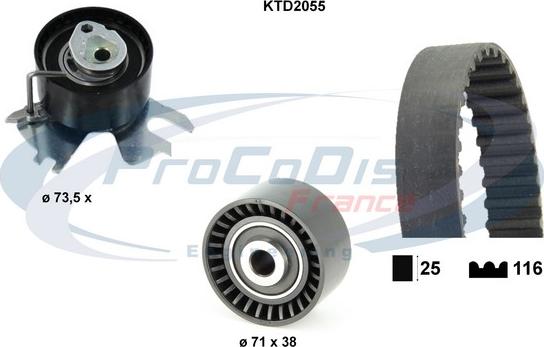 Procodis France KTD2055 - Комплект ангренажен ремък vvparts.bg