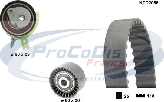 Procodis France KTD2056 - Комплект ангренажен ремък vvparts.bg