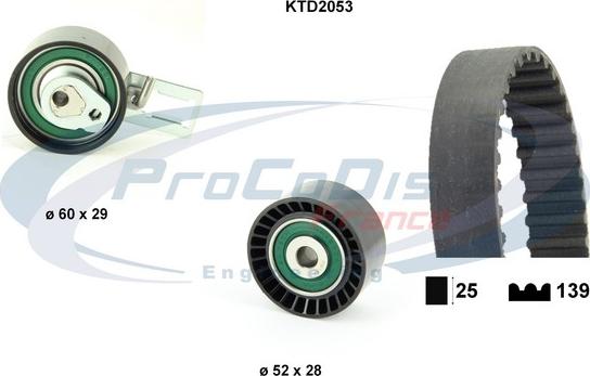 Procodis France KTD2053 - Комплект ангренажен ремък vvparts.bg