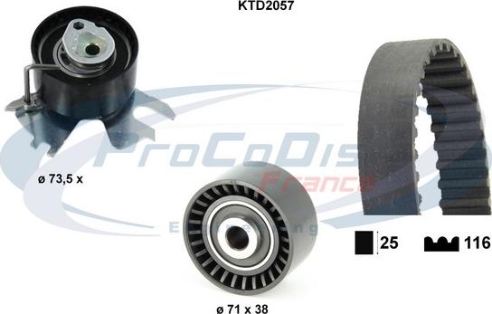 Procodis France KTD2057 - Комплект ангренажен ремък vvparts.bg