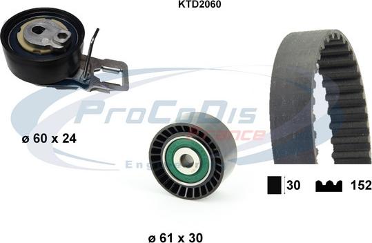 Procodis France KTD2060 - Комплект ангренажен ремък vvparts.bg