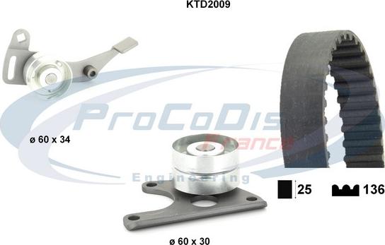 Procodis France KTD2009 - Комплект ангренажен ремък vvparts.bg