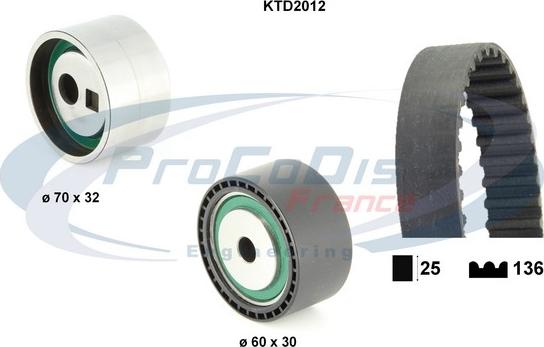 Procodis France KTD2012 - Комплект ангренажен ремък vvparts.bg