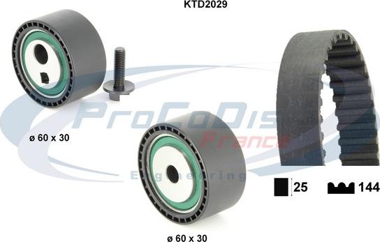 Procodis France KTD2029 - Комплект ангренажен ремък vvparts.bg