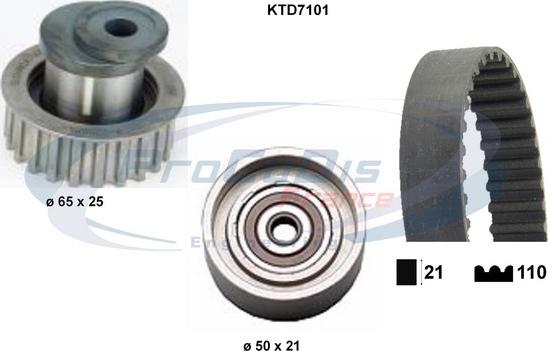 Procodis France KTD7101 - Комплект ангренажен ремък vvparts.bg