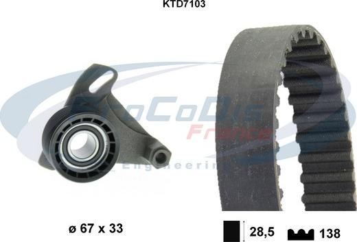 Procodis France KTD7103 - Комплект ангренажен ремък vvparts.bg