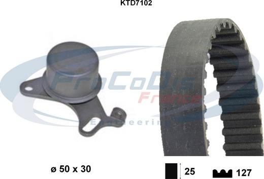 Procodis France KTD7102 - Комплект ангренажен ремък vvparts.bg