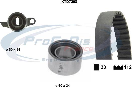 Procodis France KTD7208 - Комплект ангренажен ремък vvparts.bg