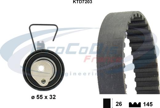 Procodis France KTD7203 - Комплект ангренажен ремък vvparts.bg