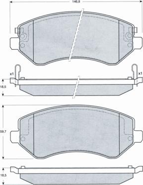 Procodis France PF1493 - Комплект спирачно феродо, дискови спирачки vvparts.bg