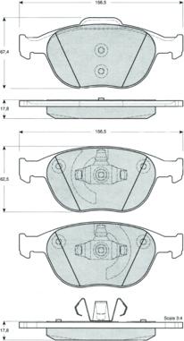 Procodis France PF1449 - Комплект спирачно феродо, дискови спирачки vvparts.bg