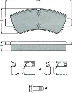 Procodis France PF1464 - Комплект спирачно феродо, дискови спирачки vvparts.bg