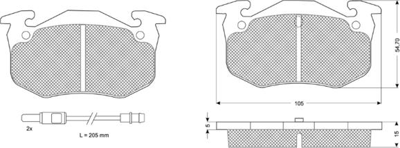 Procodis France PF10512 - Комплект спирачно феродо, дискови спирачки vvparts.bg