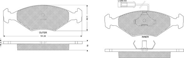 Procodis France PF10791 - Комплект спирачно феродо, дискови спирачки vvparts.bg