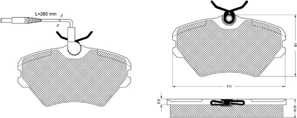 Procodis France PF1193 - Комплект спирачно феродо, дискови спирачки vvparts.bg