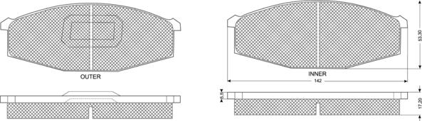 Procodis France PF1169 - Комплект спирачно феродо, дискови спирачки vvparts.bg