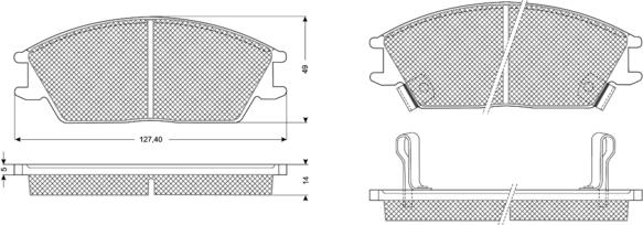 Procodis France PF1105 - Комплект спирачно феродо, дискови спирачки vvparts.bg