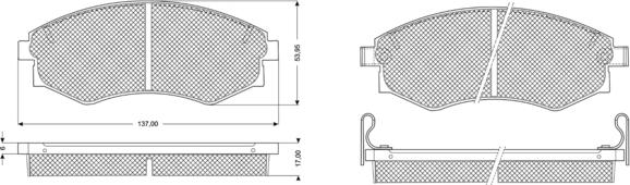 Procodis France PF1107 - Комплект спирачно феродо, дискови спирачки vvparts.bg