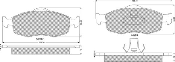 Procodis France PF1119 - Комплект спирачно феродо, дискови спирачки vvparts.bg