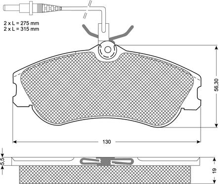 Triscan 1100-063404 - Комплект спирачно феродо, дискови спирачки vvparts.bg