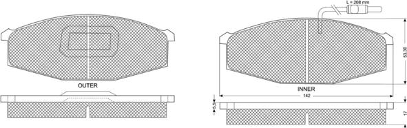 Procodis France PF1170 - Комплект спирачно феродо, дискови спирачки vvparts.bg