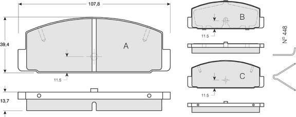 Procodis France PF1306 - Комплект спирачно феродо, дискови спирачки vvparts.bg