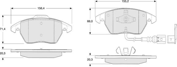 Procodis France PF1311 - Комплект спирачно феродо, дискови спирачки vvparts.bg