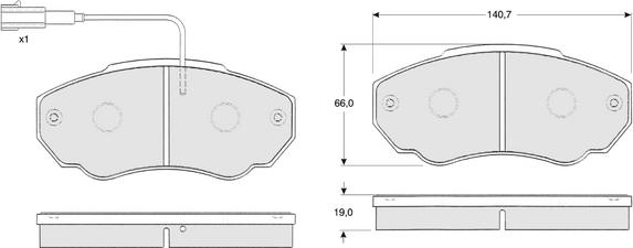 Procodis France PF1245 - Комплект спирачно феродо, дискови спирачки vvparts.bg