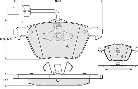 Procodis France PF1256 - Комплект спирачно феродо, дискови спирачки vvparts.bg