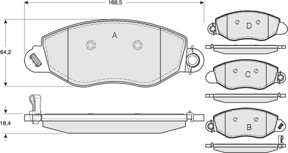 Procodis France PF1261 - Комплект спирачно феродо, дискови спирачки vvparts.bg