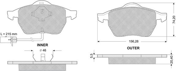 Procodis France PF1213 - Комплект спирачно феродо, дискови спирачки vvparts.bg