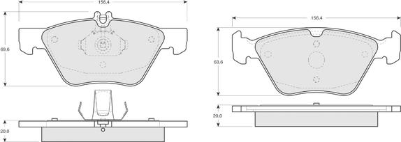 Procodis France PF1282 - Комплект спирачно феродо, дискови спирачки vvparts.bg