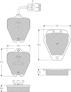 Procodis France PF1227 - Комплект спирачно феродо, дискови спирачки vvparts.bg