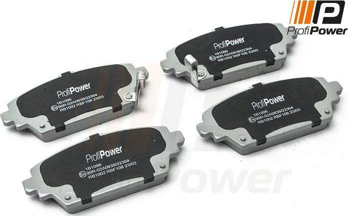ProfiPower 1B1096 - Комплект спирачно феродо, дискови спирачки vvparts.bg