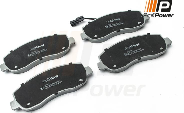 ProfiPower 1B1041 - Комплект спирачно феродо, дискови спирачки vvparts.bg