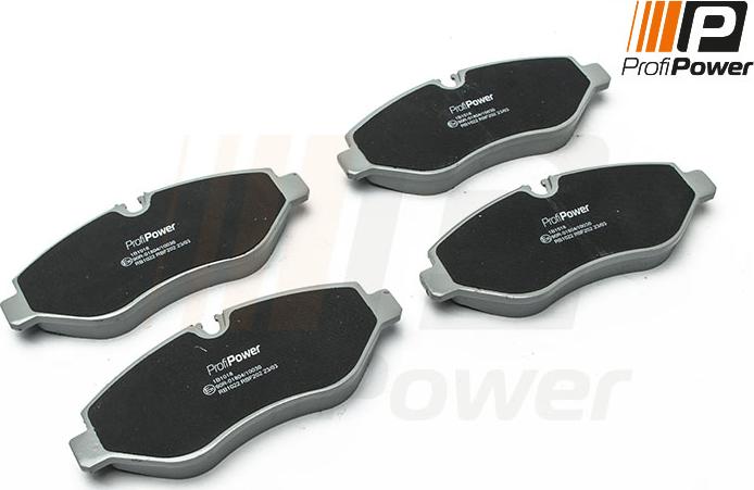 ProfiPower 1B1018 - Комплект спирачно феродо, дискови спирачки vvparts.bg