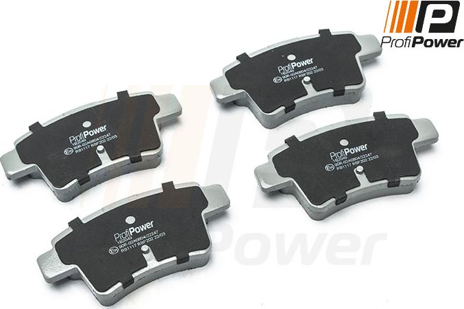 ProfiPower 1B2049 - Комплект спирачно феродо, дискови спирачки vvparts.bg