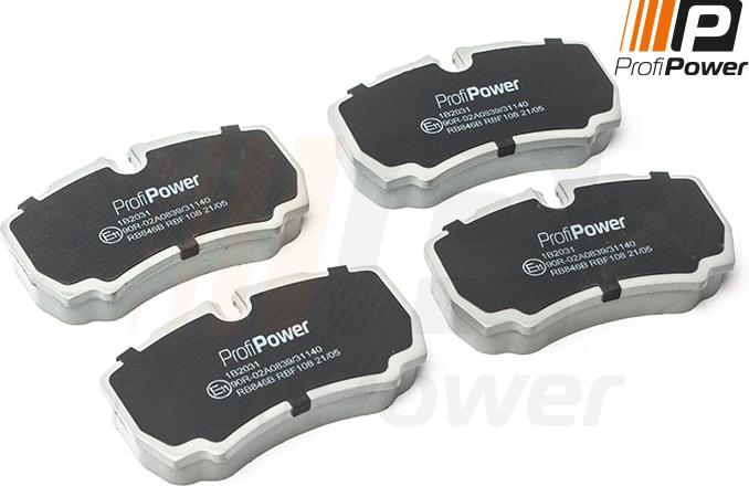 ProfiPower 1B2031 - Комплект спирачно феродо, дискови спирачки vvparts.bg