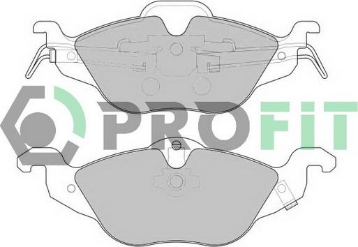 Profit 5000-1293 - Комплект спирачно феродо, дискови спирачки vvparts.bg